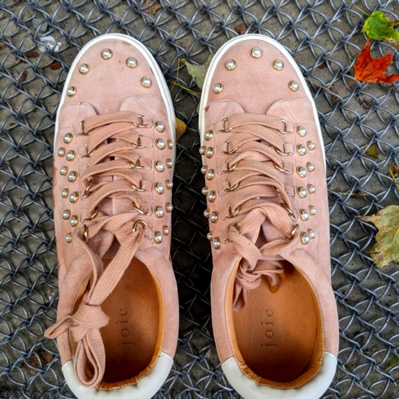 Joie sneakers 👟matte pink suede with pearls - Picture 6 of 9